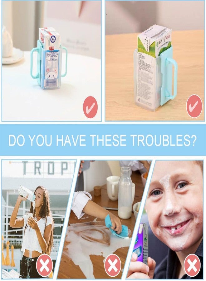 LIUHUIZEYU Children's Juice Box Holder,LIUHUIZEYU Telescopic Cupholder Juice Bag Holder for Toddlers No Squeeze Adjustable Folding Food Pouch and Milk Box Holder for Kids No Spill (Blue), Unisex - Image 2